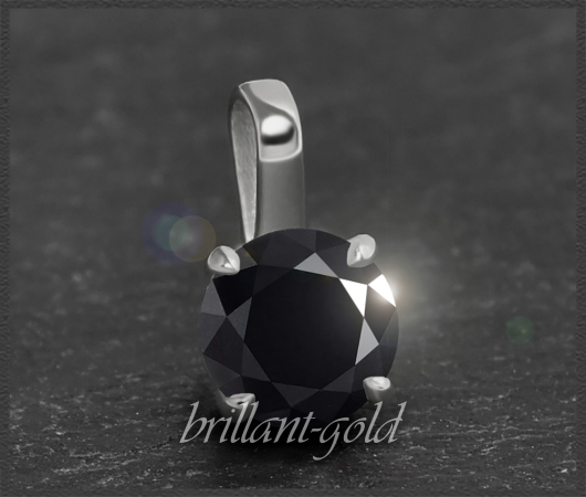 Brillant Anhänger 585 Weißgold; 1,14ct, schwarz